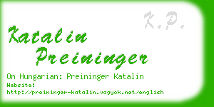 katalin preininger business card